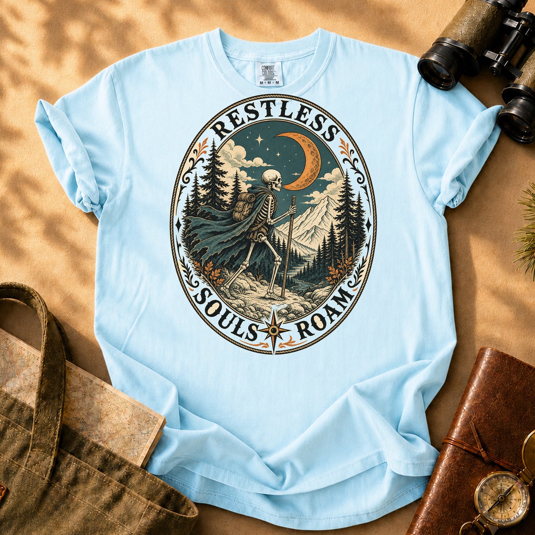 Restless Souls Roam Tee - Chambray