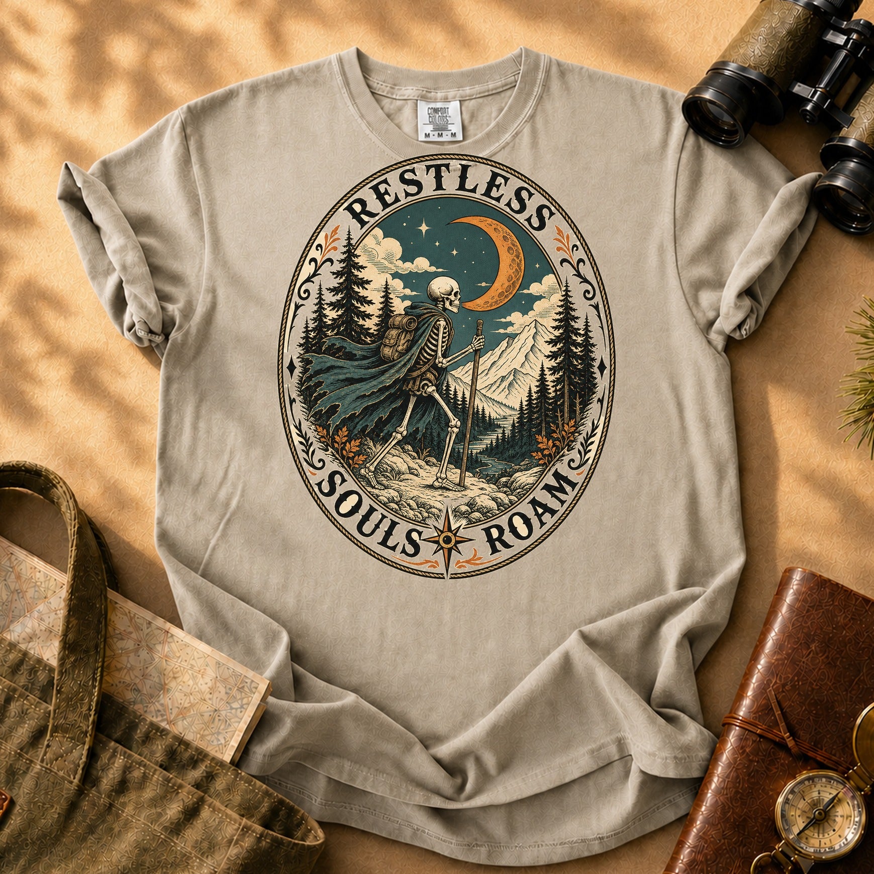 Restless Souls Roam Tee - Khaki
