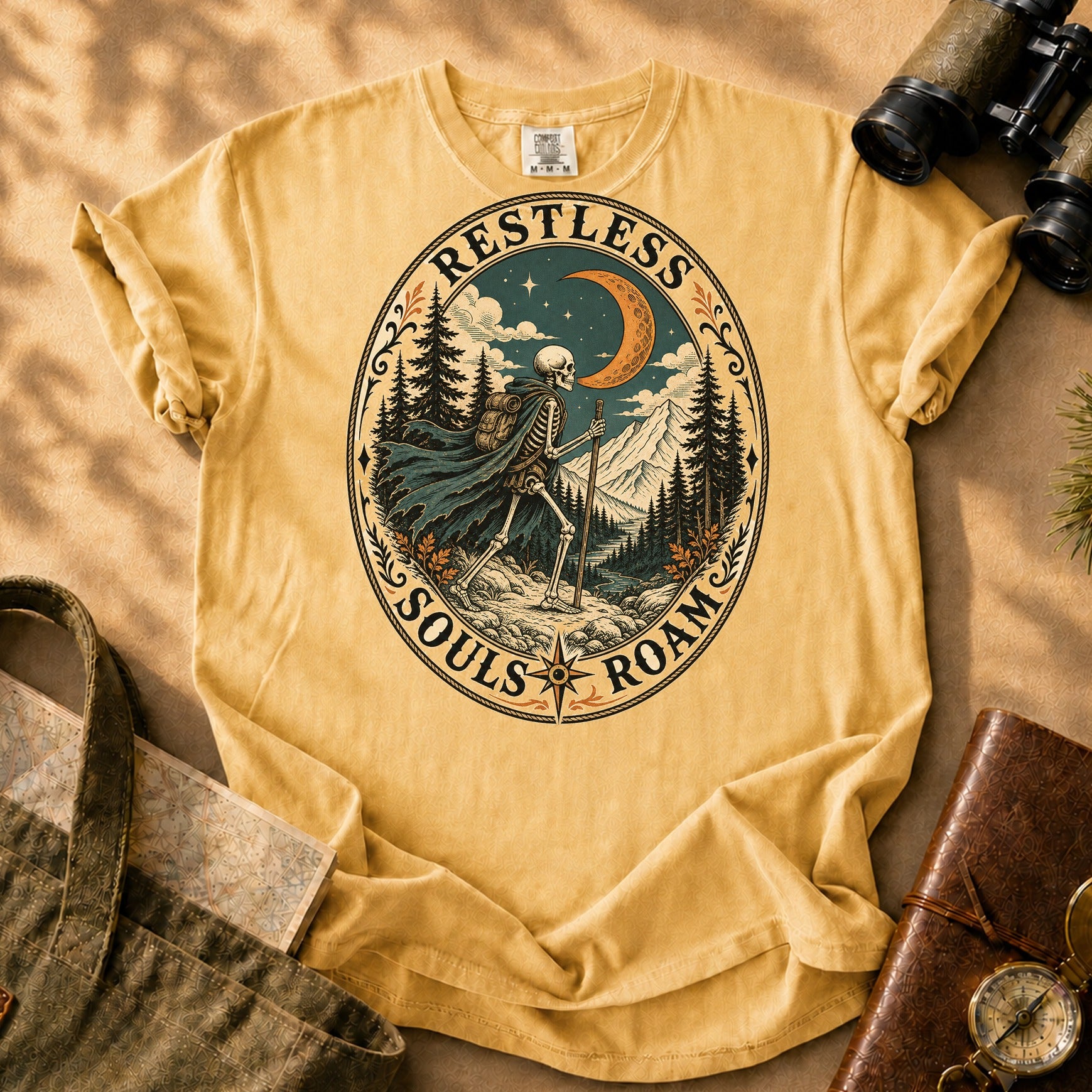 Restless Souls Roam Tee - Mustard