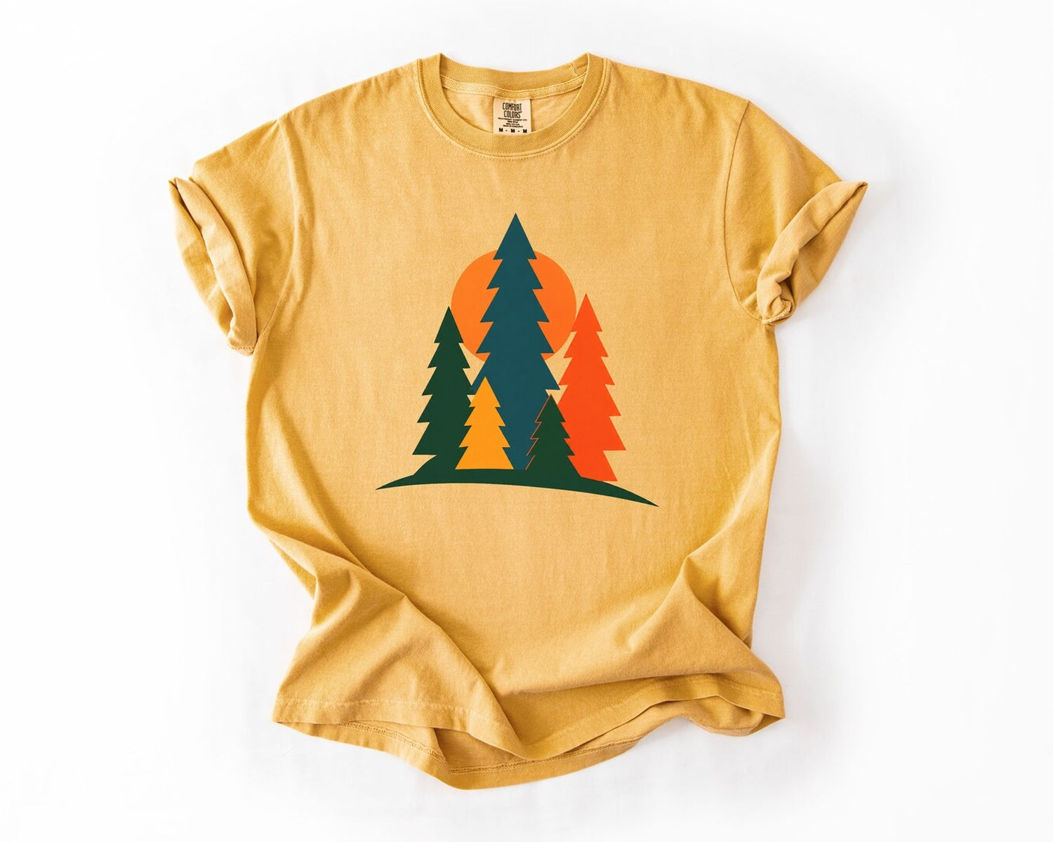 Retro Text Graphic T-Shirt - Mustard