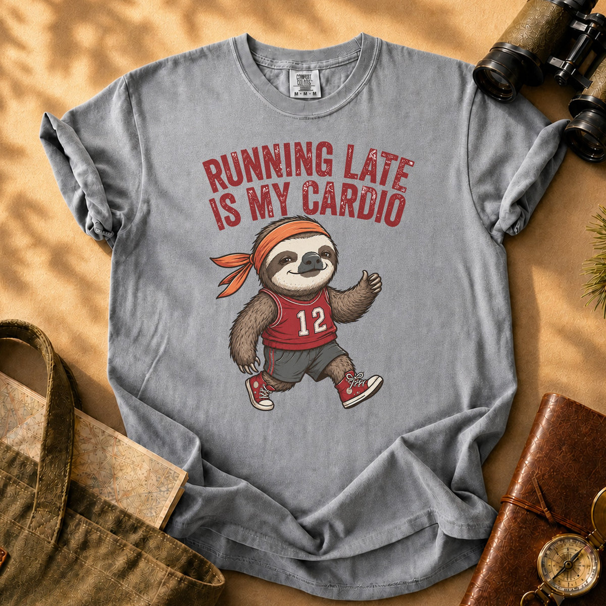 Running Late Is My Cardio Tee - Grey