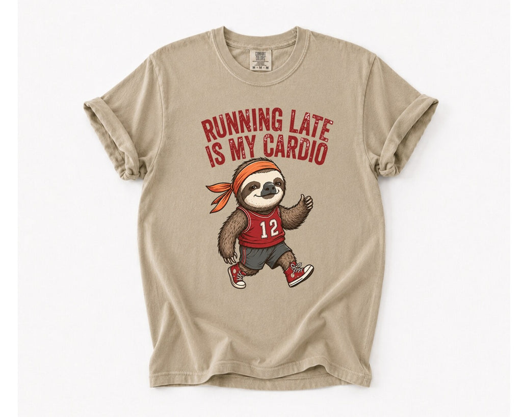 Running Late Is My Cardio T-Shirt - Khaki