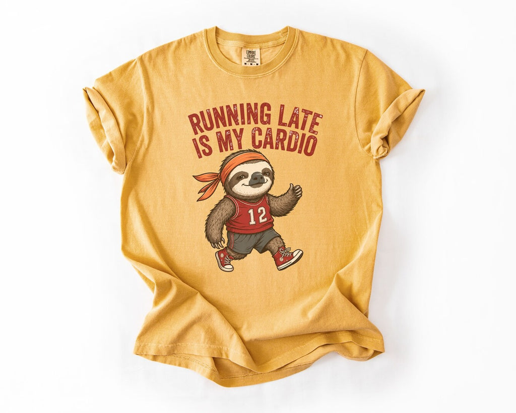 Running Late Is My Cardio T-Shirt - Mustard