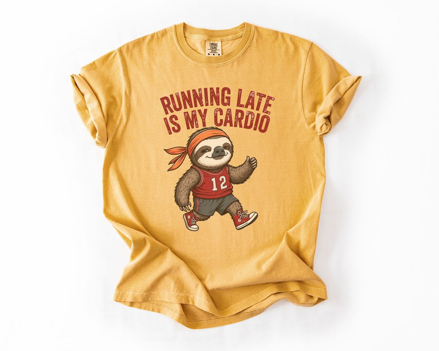 Running Late Is My Cardio T-Shirt - Mustard