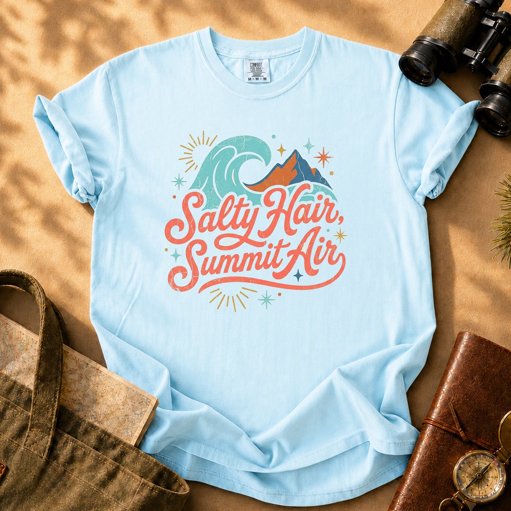 Salty Hair Summit Air Tee - Chambray