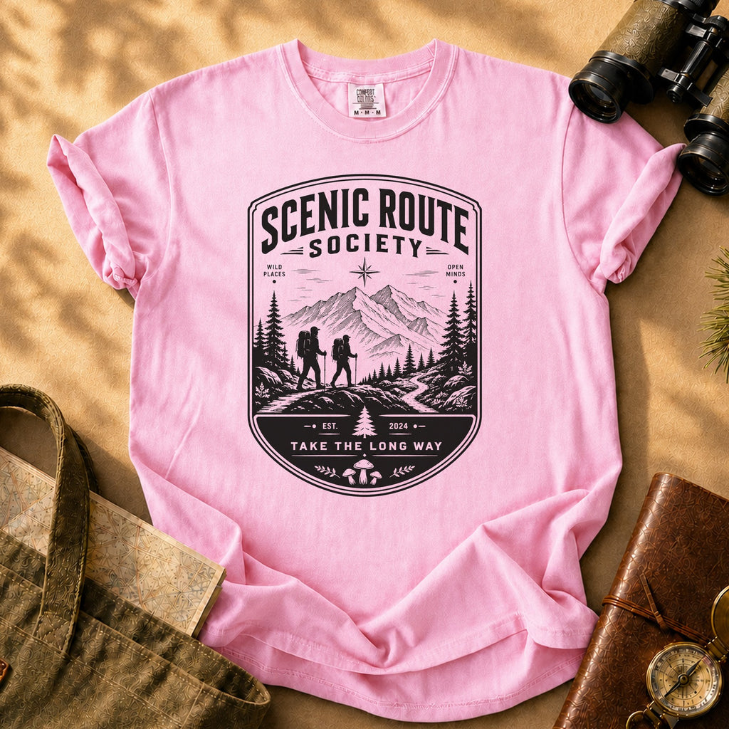 Scenic Route Society (Hiker Mountain Vintage) Tee - Blossom