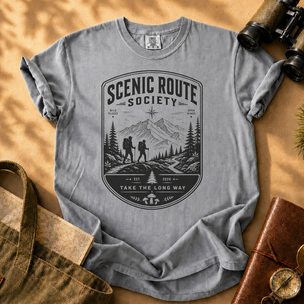 Scenic Route Society (Hiker Mountain Vintage) Tee - Grey