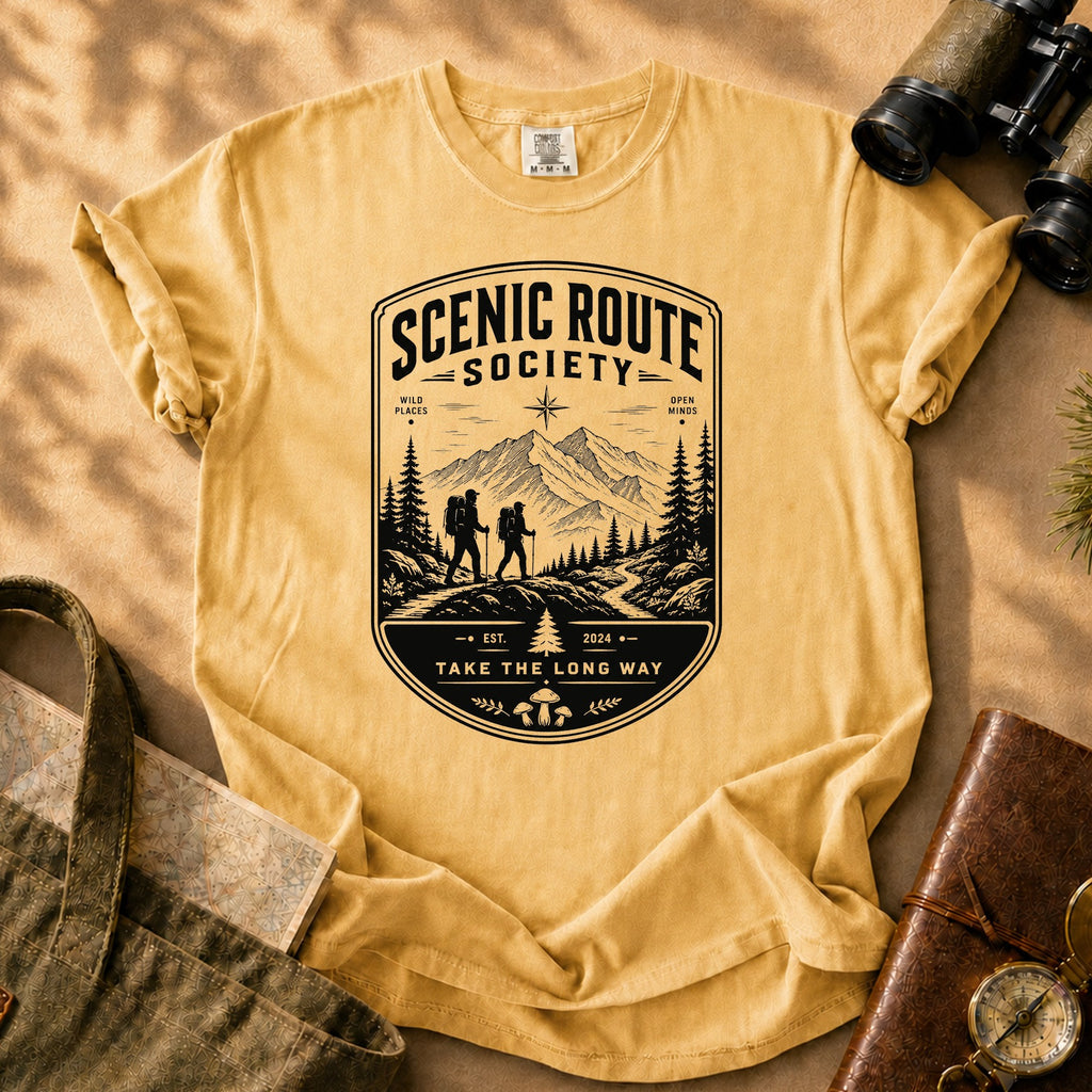 Scenic Route Society (Hiker Mountain Vintage) Tee - Mustard