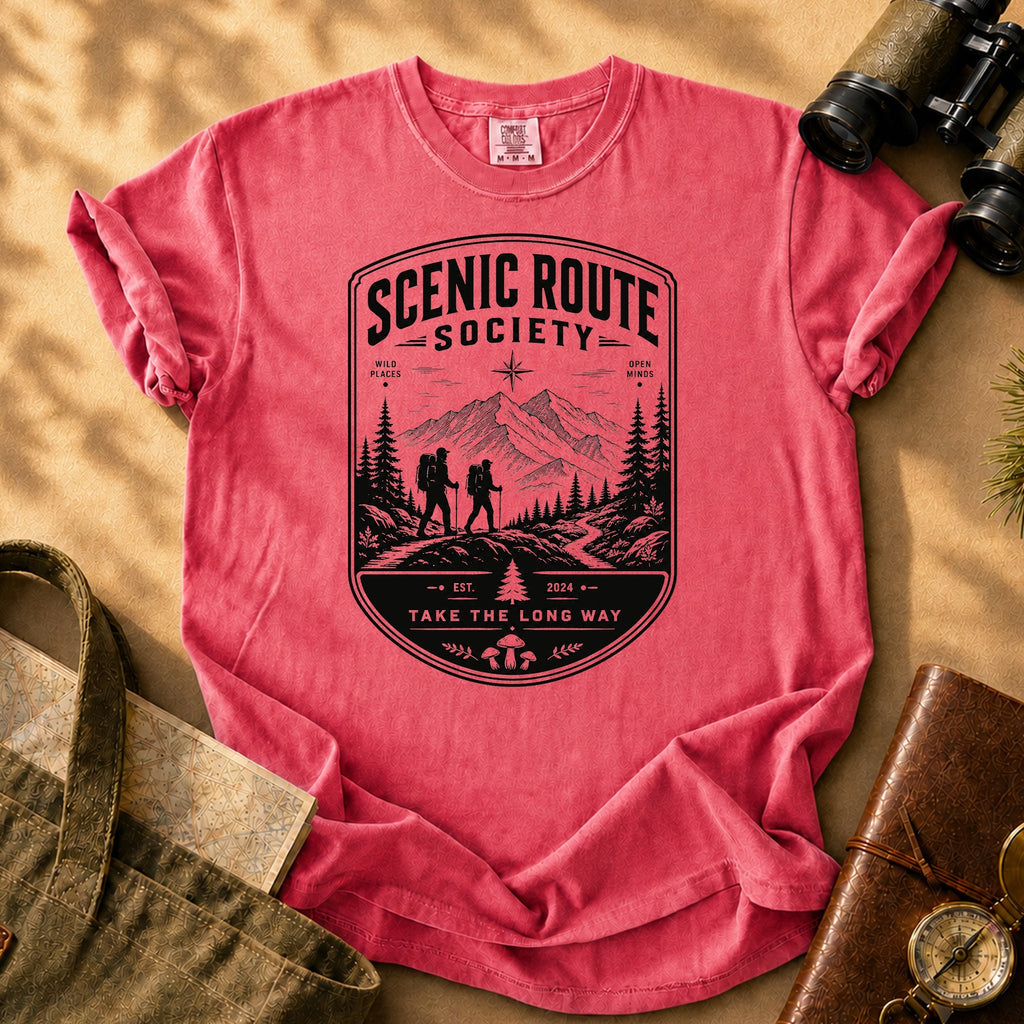 Scenic Route Society (Hiker Mountain Vintage) Tee - Watermelon