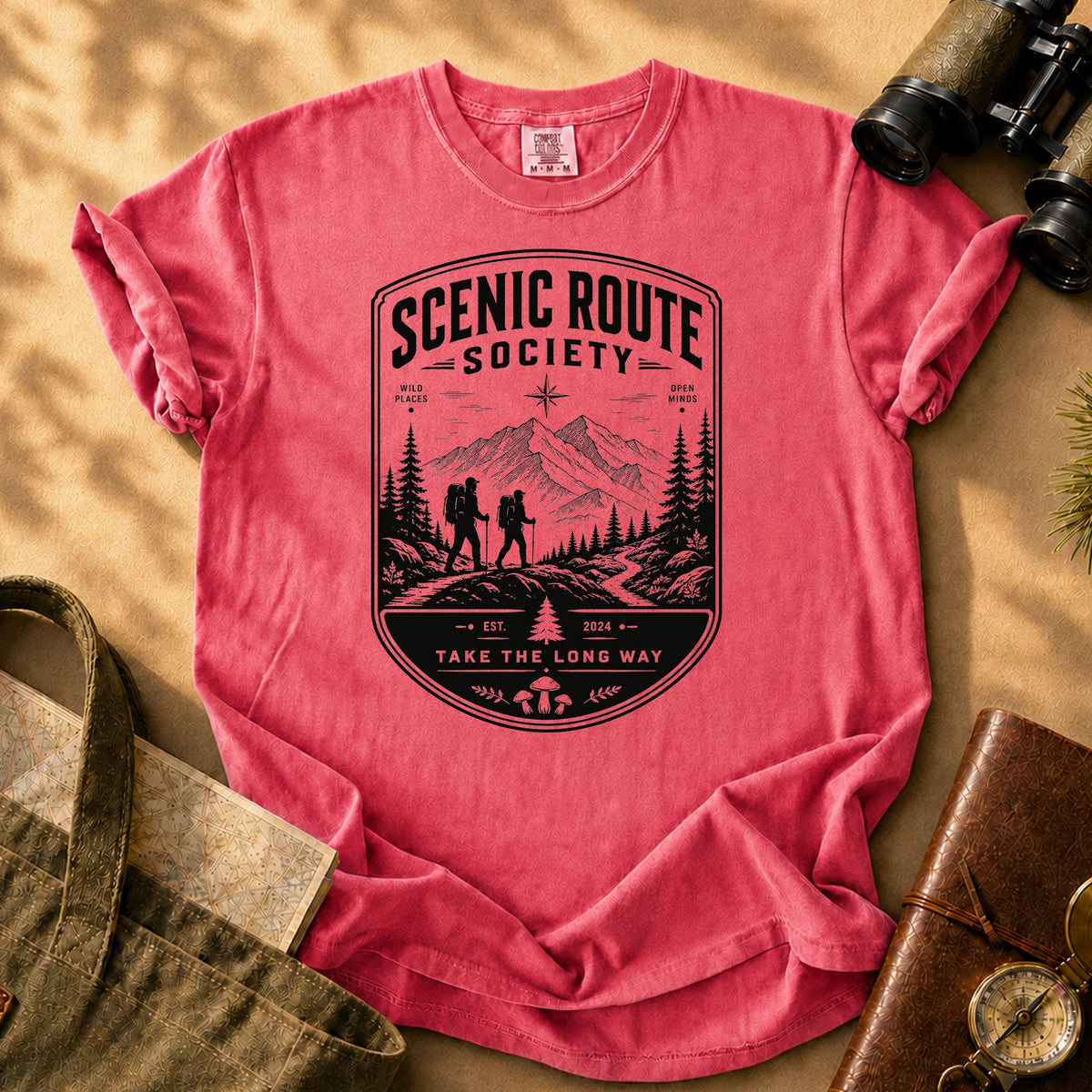 Scenic Route Society (Hiker Mountain Vintage) Tee - Watermelon