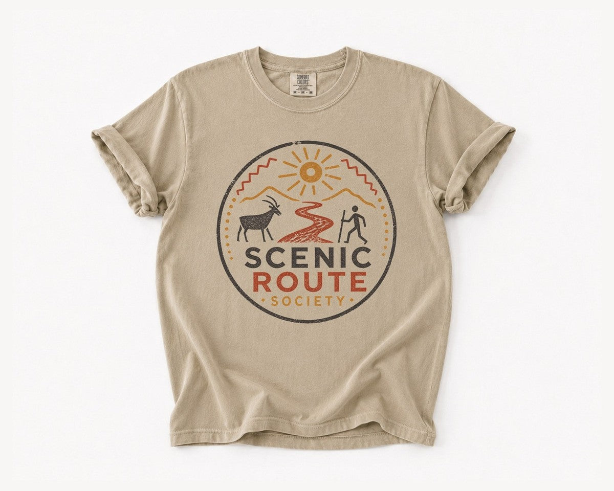 Scenic Route Society T-Shirt - Khaki
