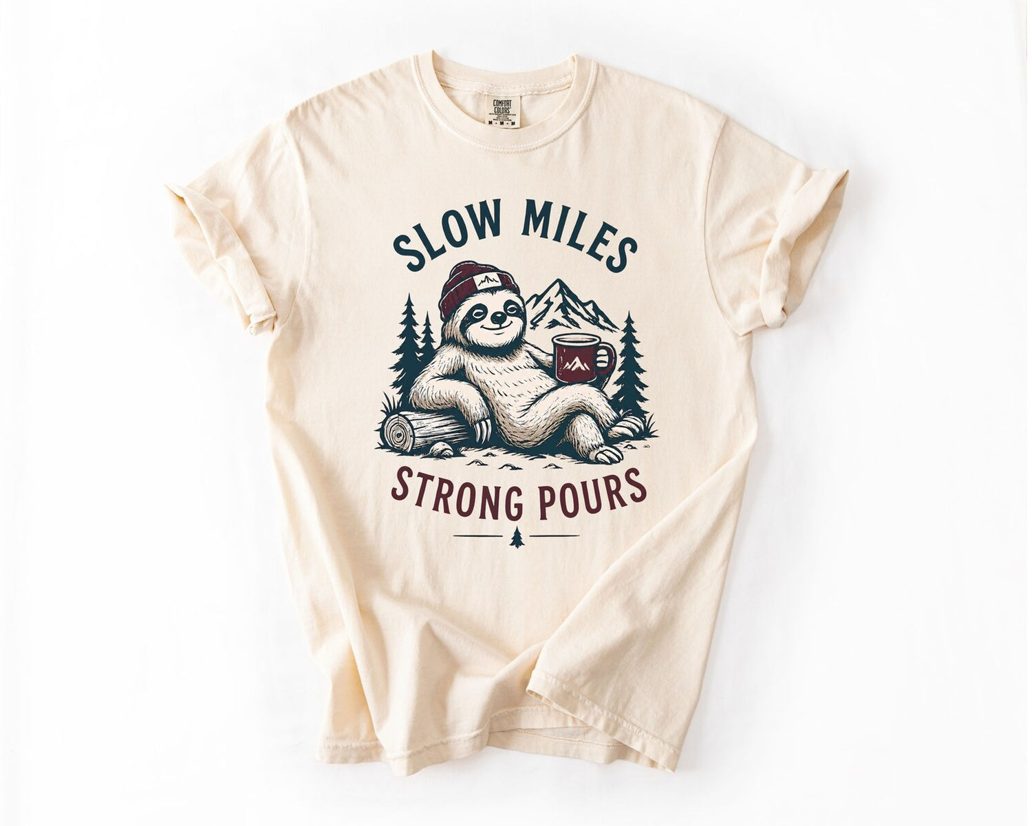 Sloth Coffee T-Shirt - Ivory
