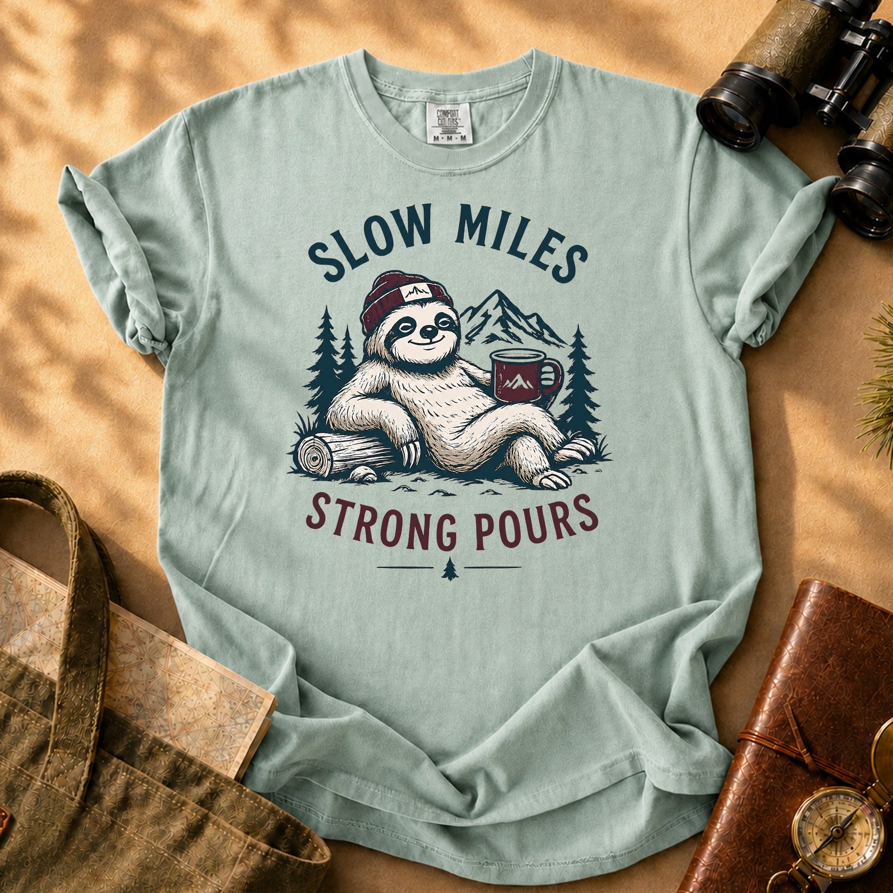 Sloth Coffee (Relaxed) Tee - Bay