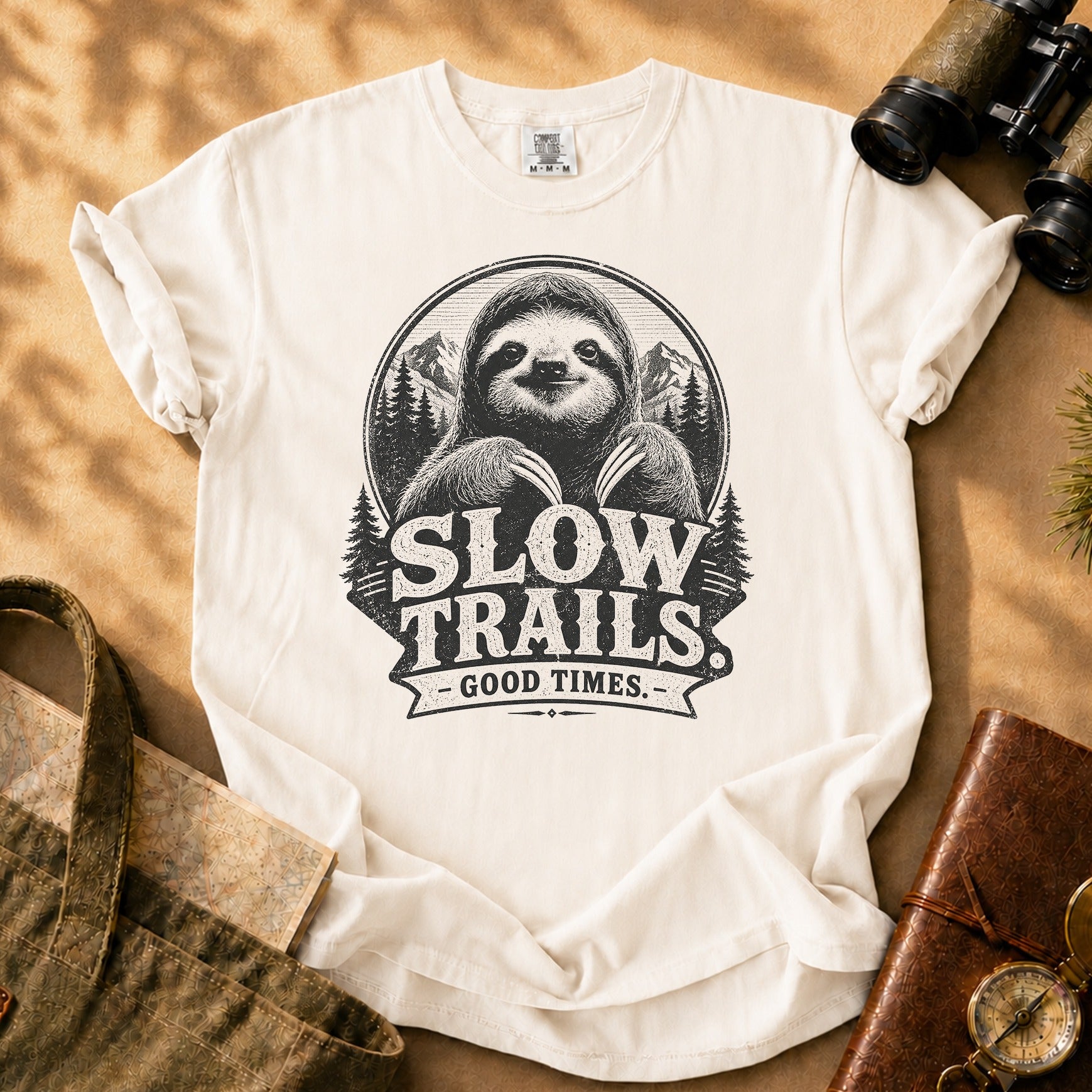 Slow Trails Good Times Sloth Tee - Ivory