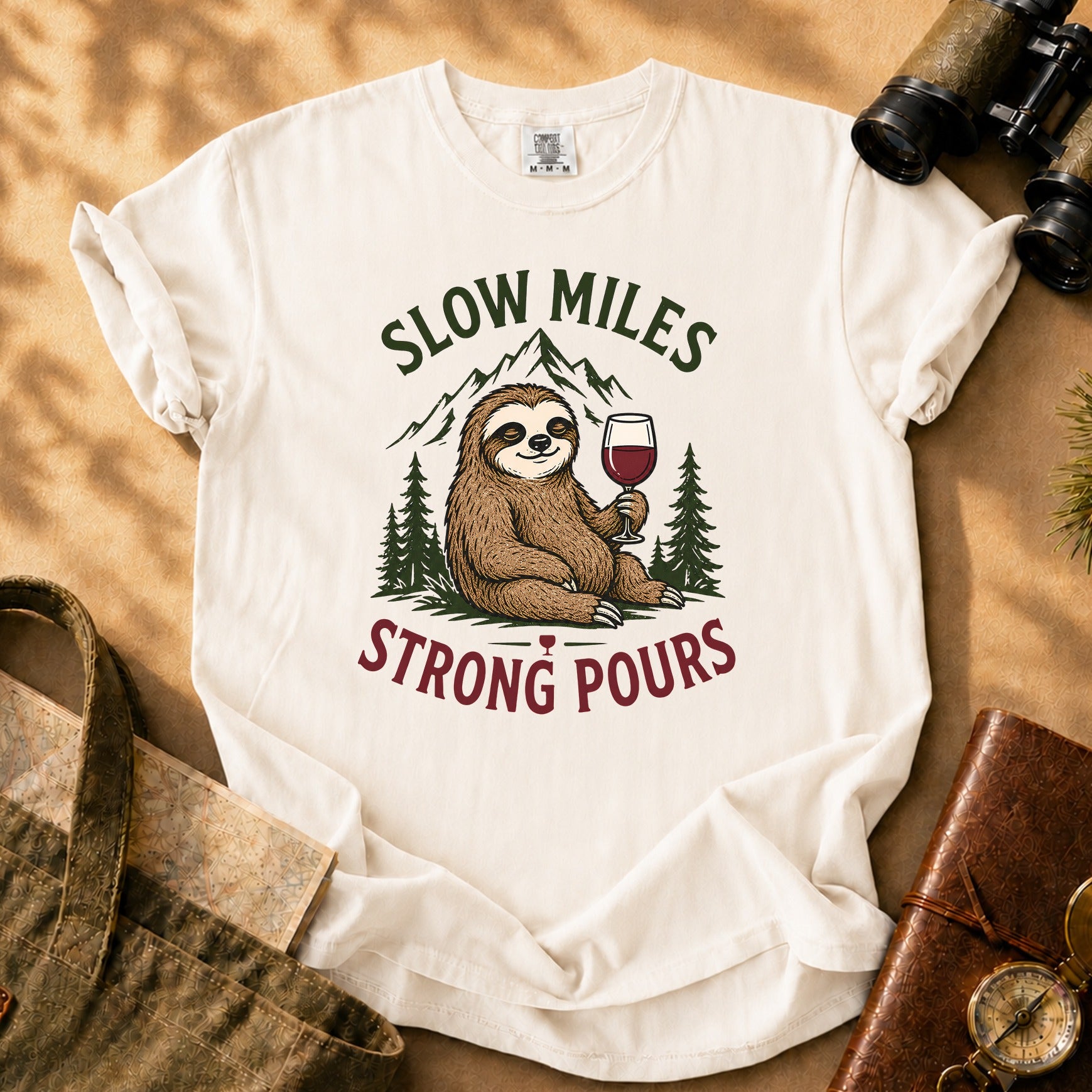 Sloth Wine Tee - Ivory