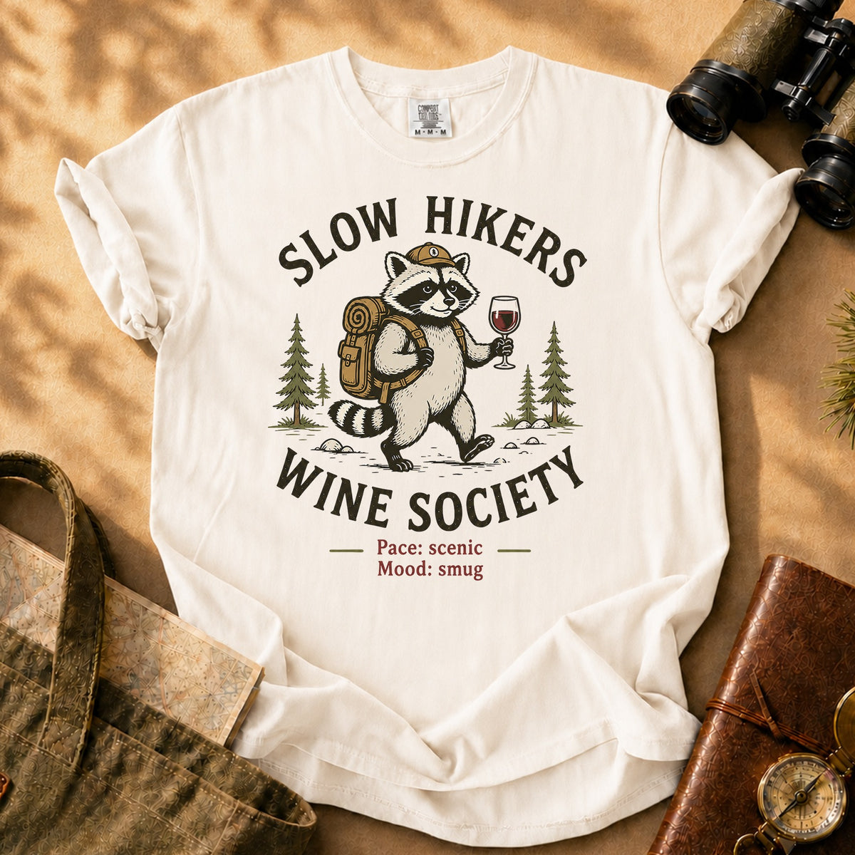 Slow Hikers Wine Society Tee - Ivory
