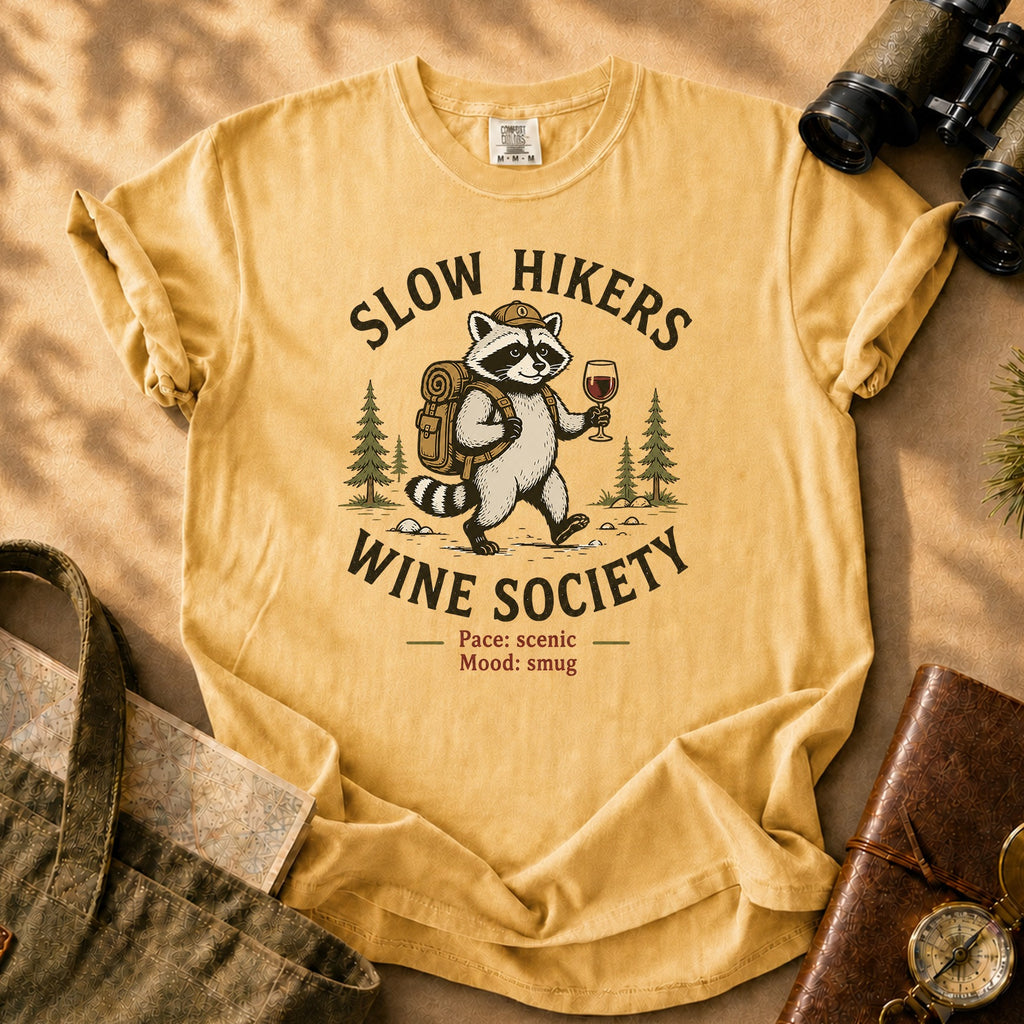 Slow Hikers Wine Society Tee - Mustard