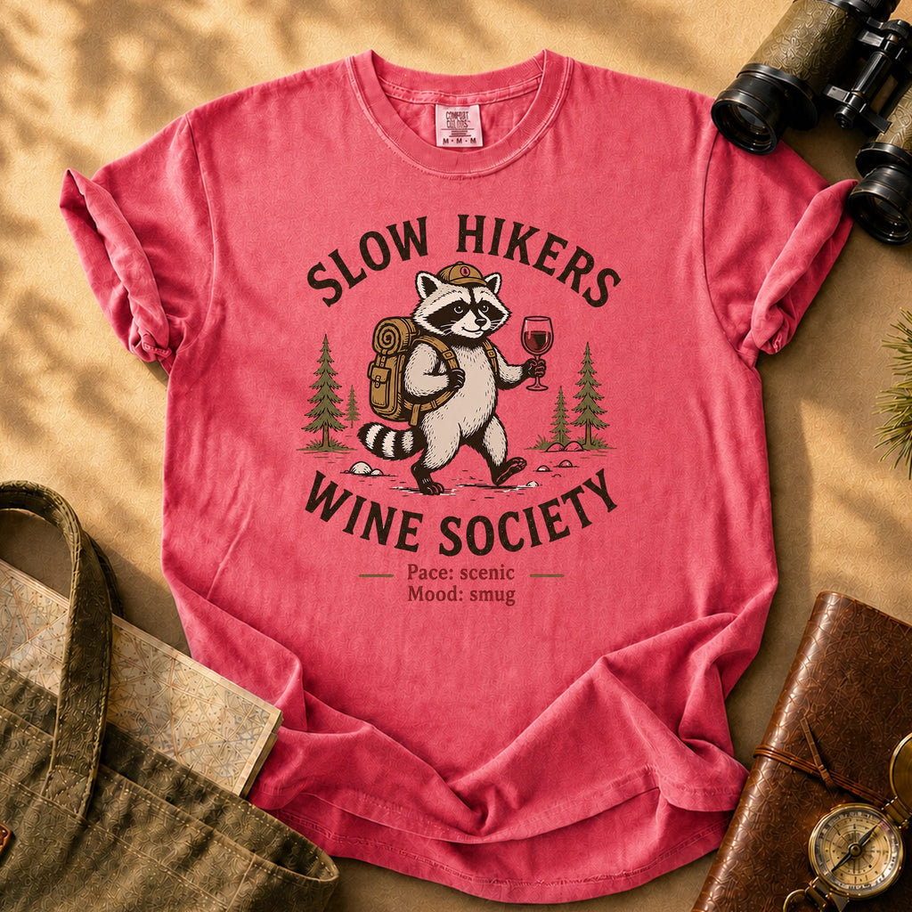 Slow Hikers Wine Society Tee - Watermelon