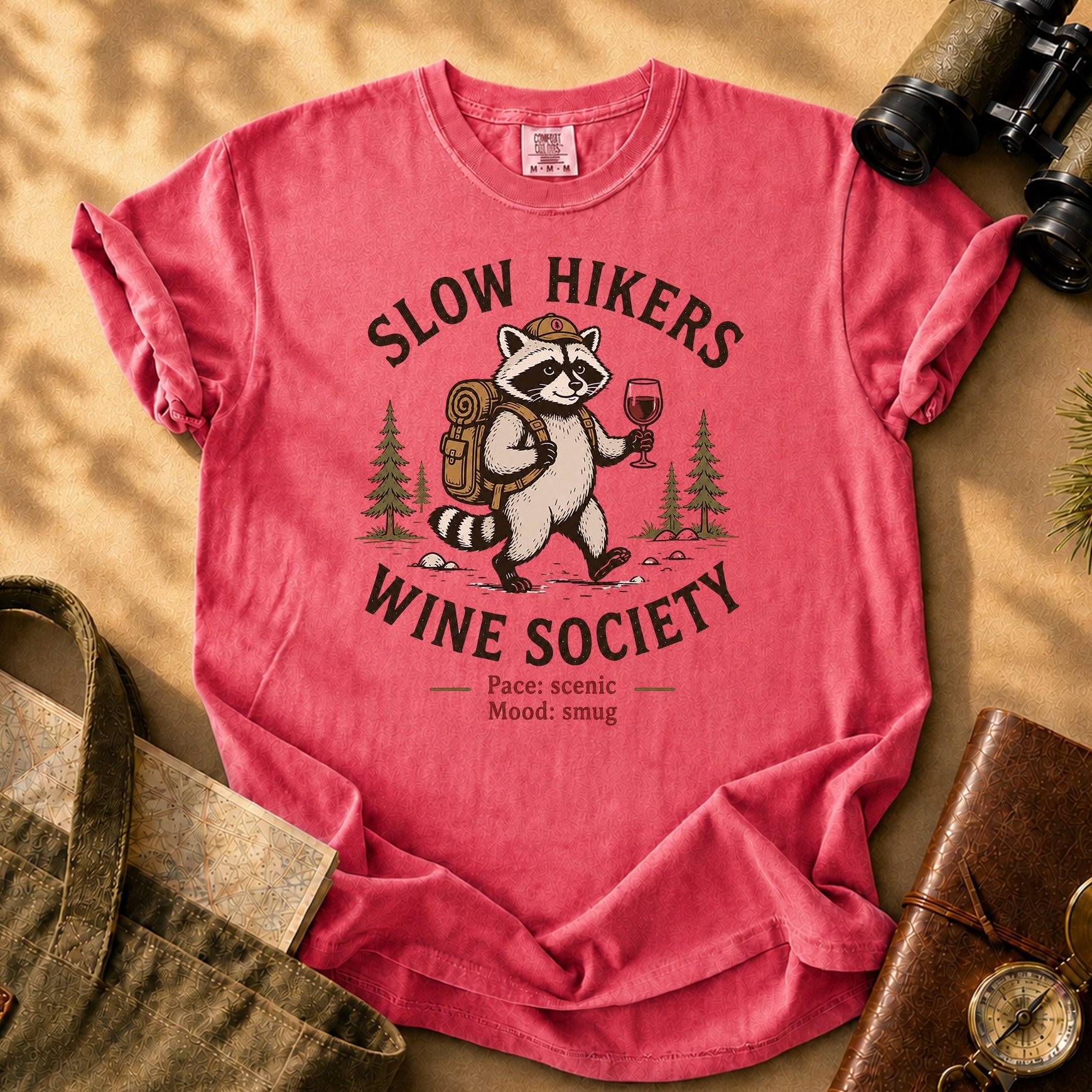 Slow Hikers Wine Society Tee - Watermelon