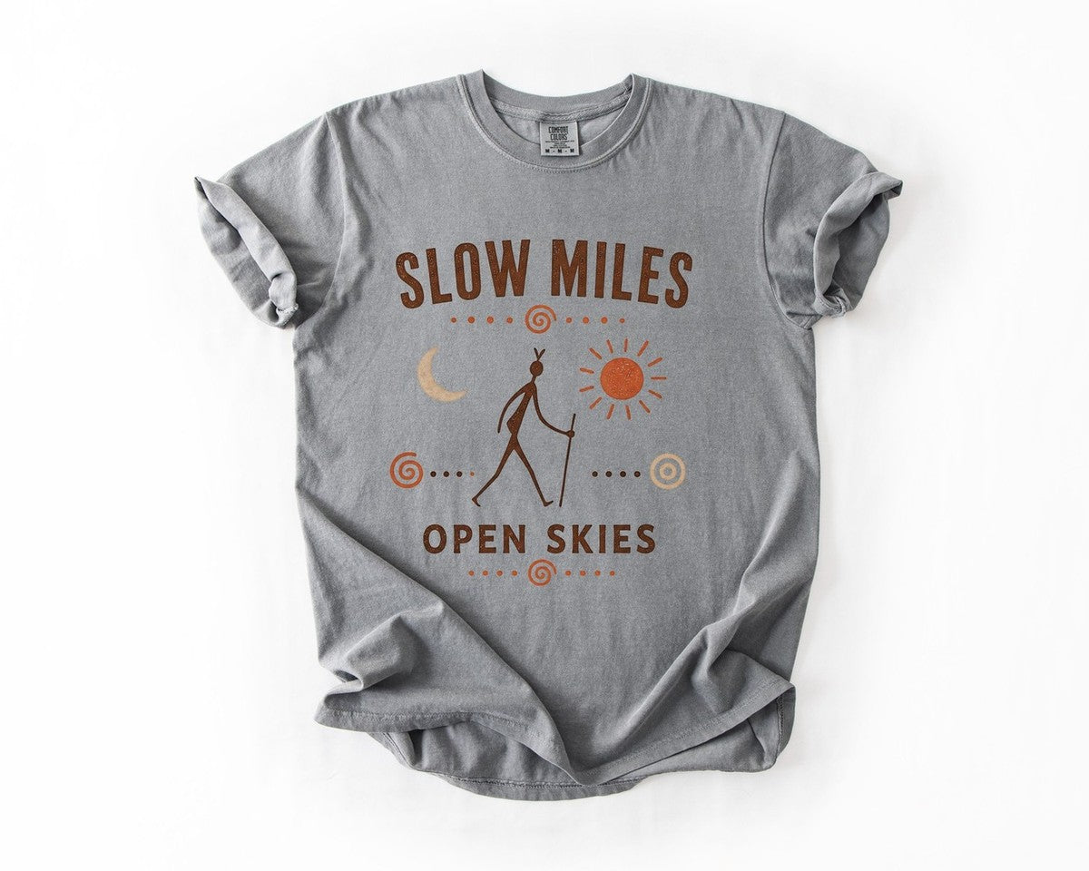 Slow Miles Open Skies T-Shirt - Grey