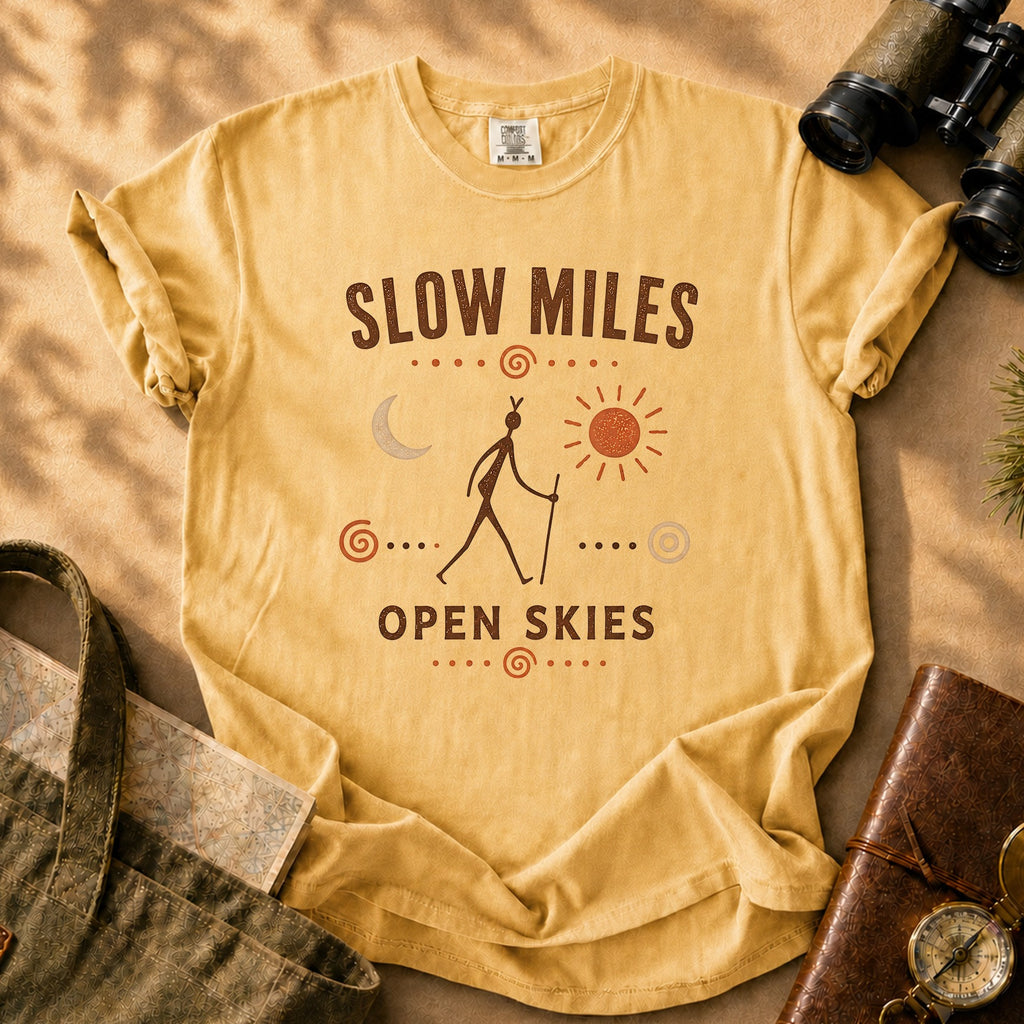 Slow Miles Open Skies Tee - Mustard