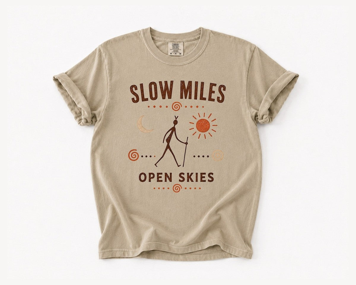 Slow Miles Open Skies T-Shirt - Khaki