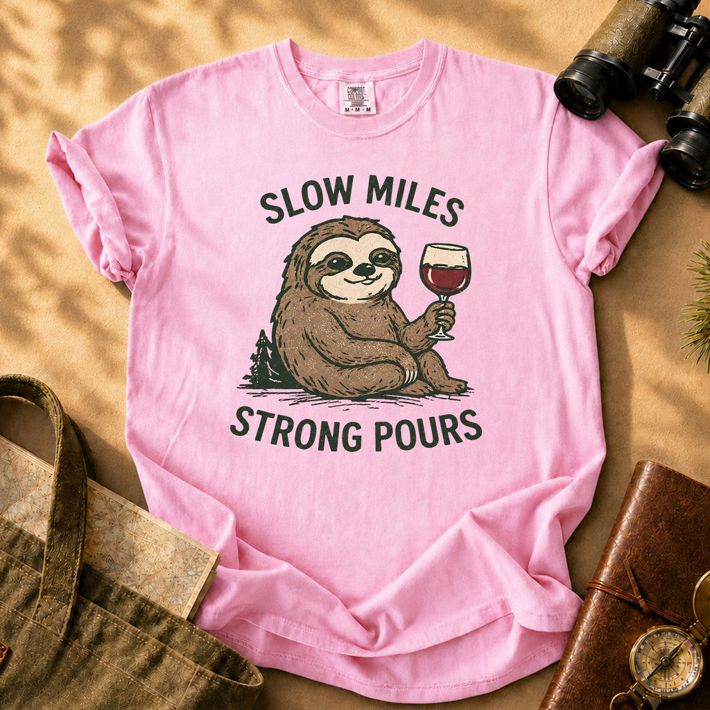 Slow Miles Strong Pours Tee - Blossom