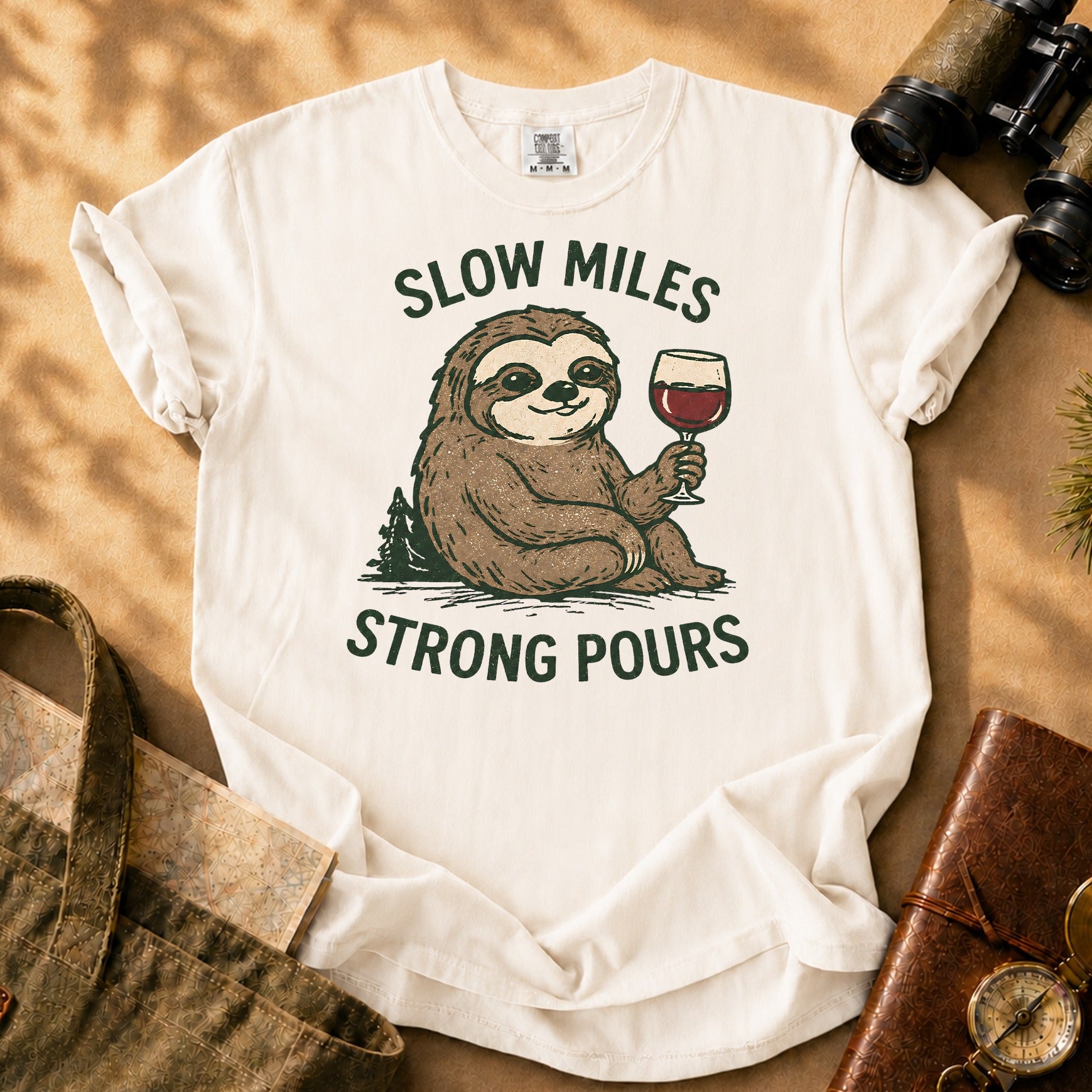 Slow Miles Strong Pours Tee - Ivory