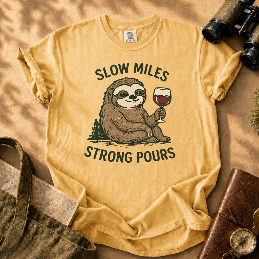 Slow Miles Strong Pours Tee - Mustard