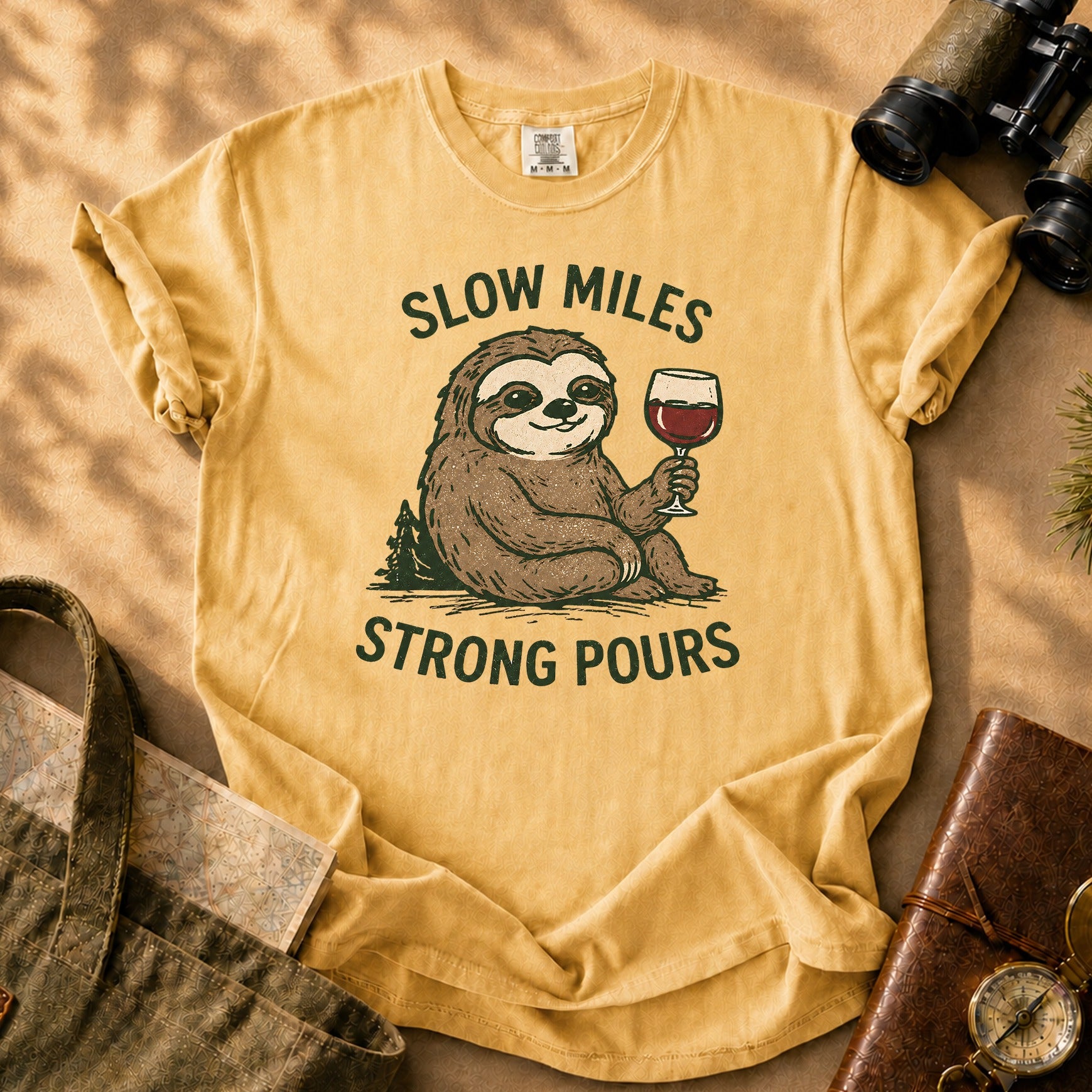 Slow Miles Strong Pours Tee - Mustard