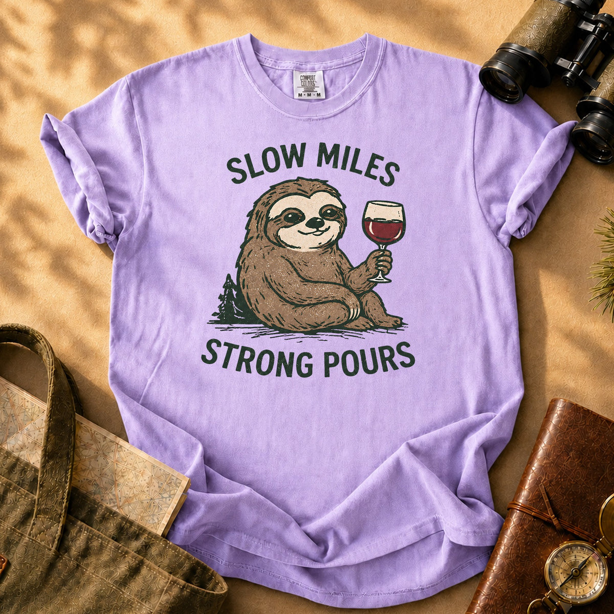 Slow Miles Strong Pours Tee - Orchid