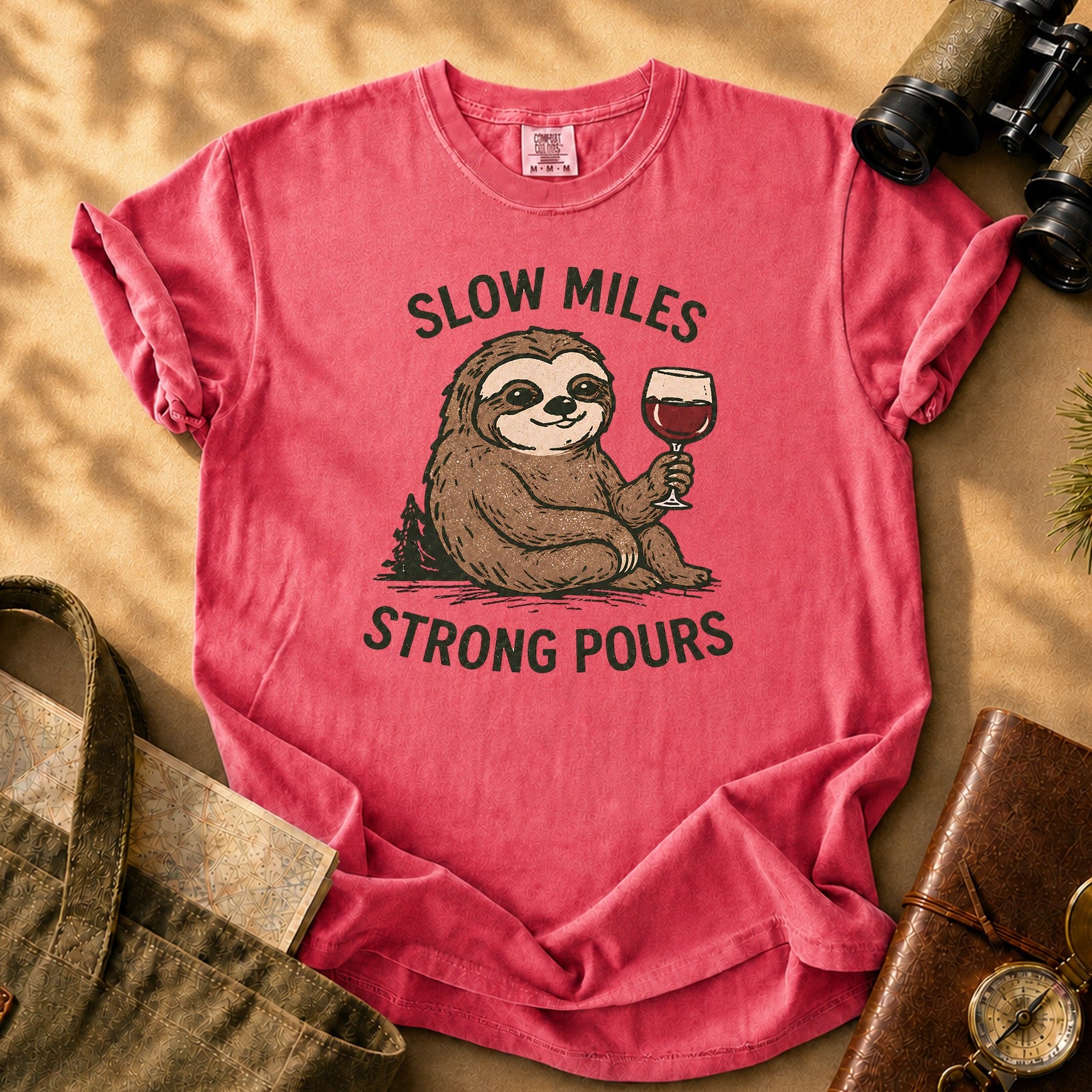 Slow Miles Strong Pours Tee - Watermelon