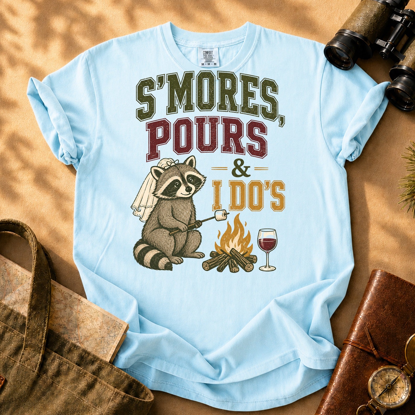 S'mores Pours and I Dos Tee - Chambray
