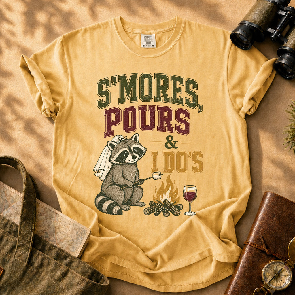 S'mores Pours and I Dos Tee - Mustard