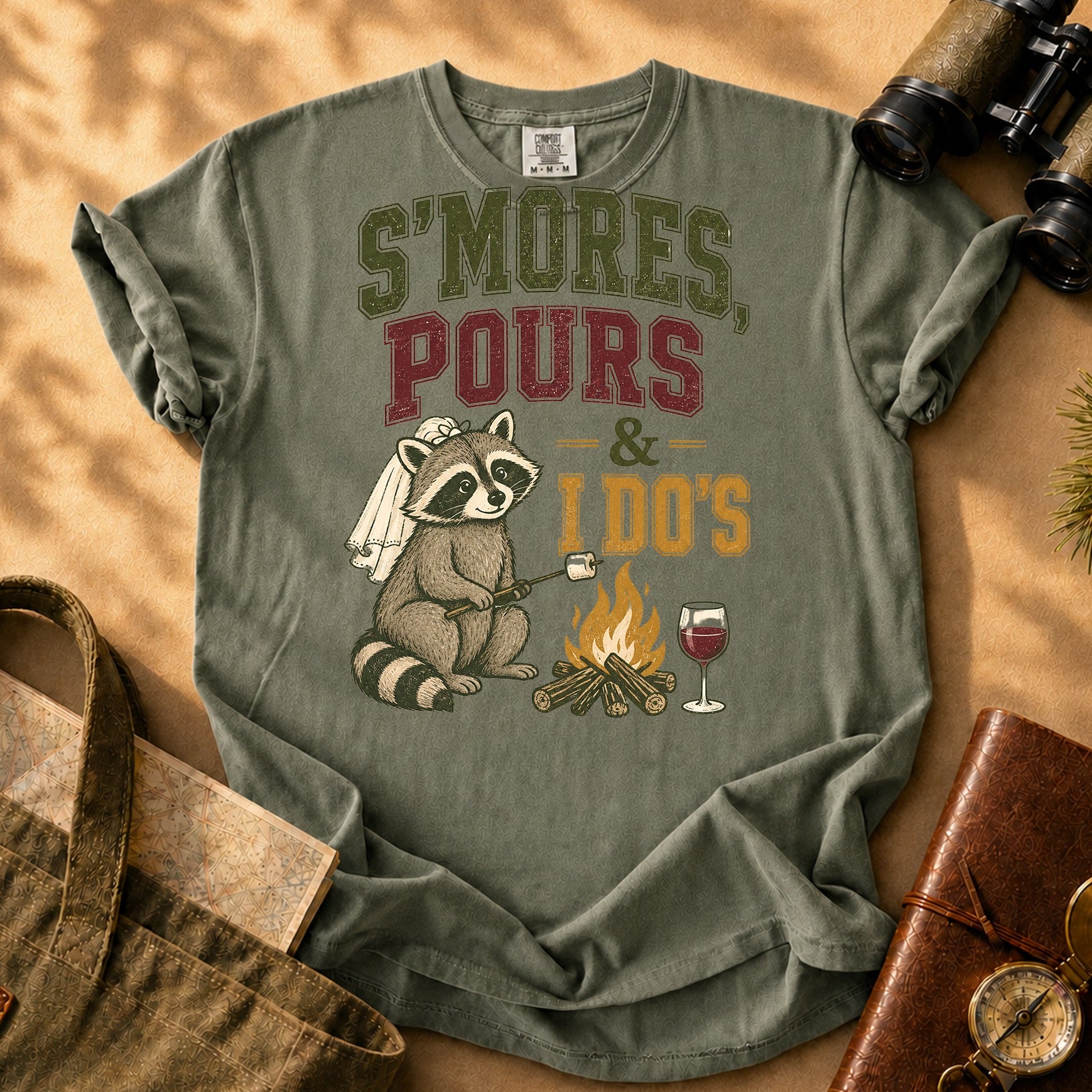 S'mores Pours and I Dos Tee - Sage