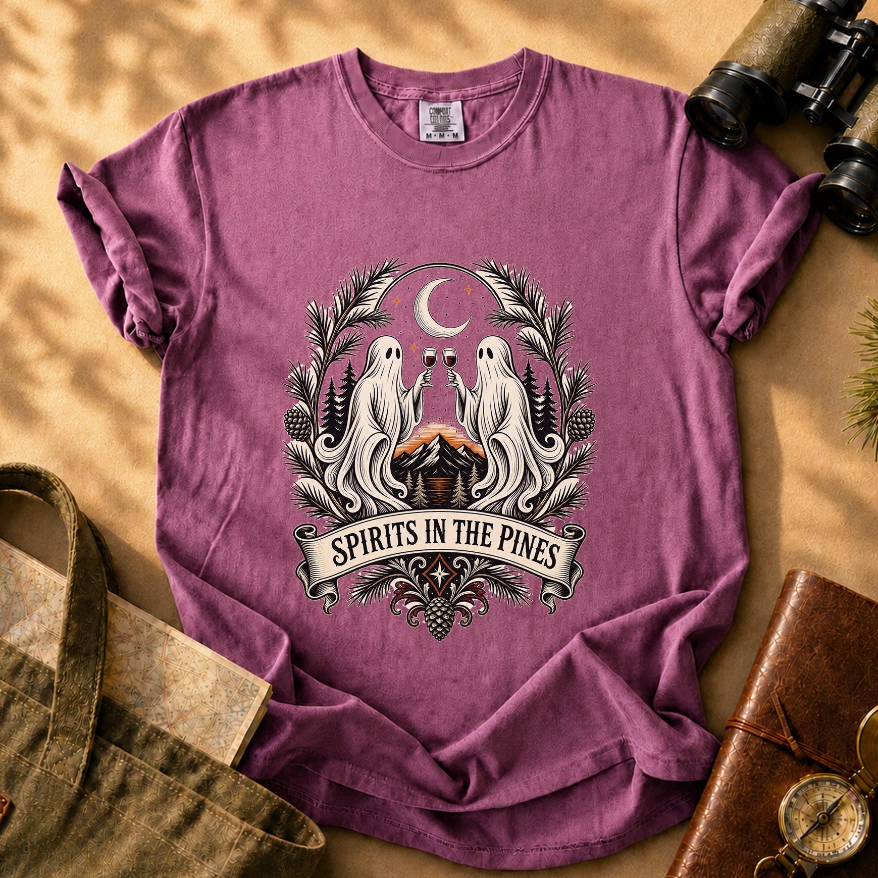 Spirits in the Pines Tee - Berry