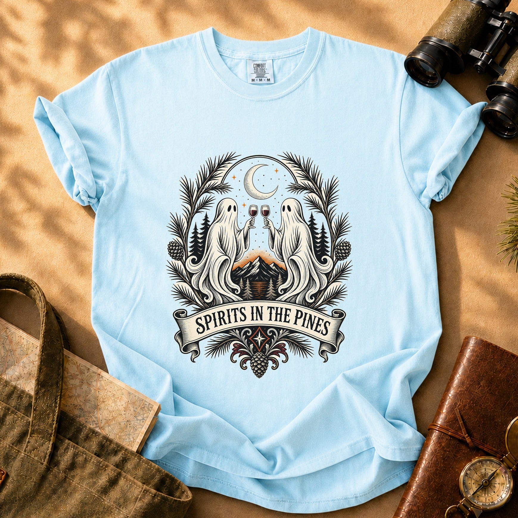 Spirits in the Pines Tee - Chambray