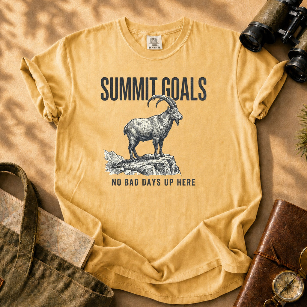 Summit Goals Mountain Goat Tee - Mustard