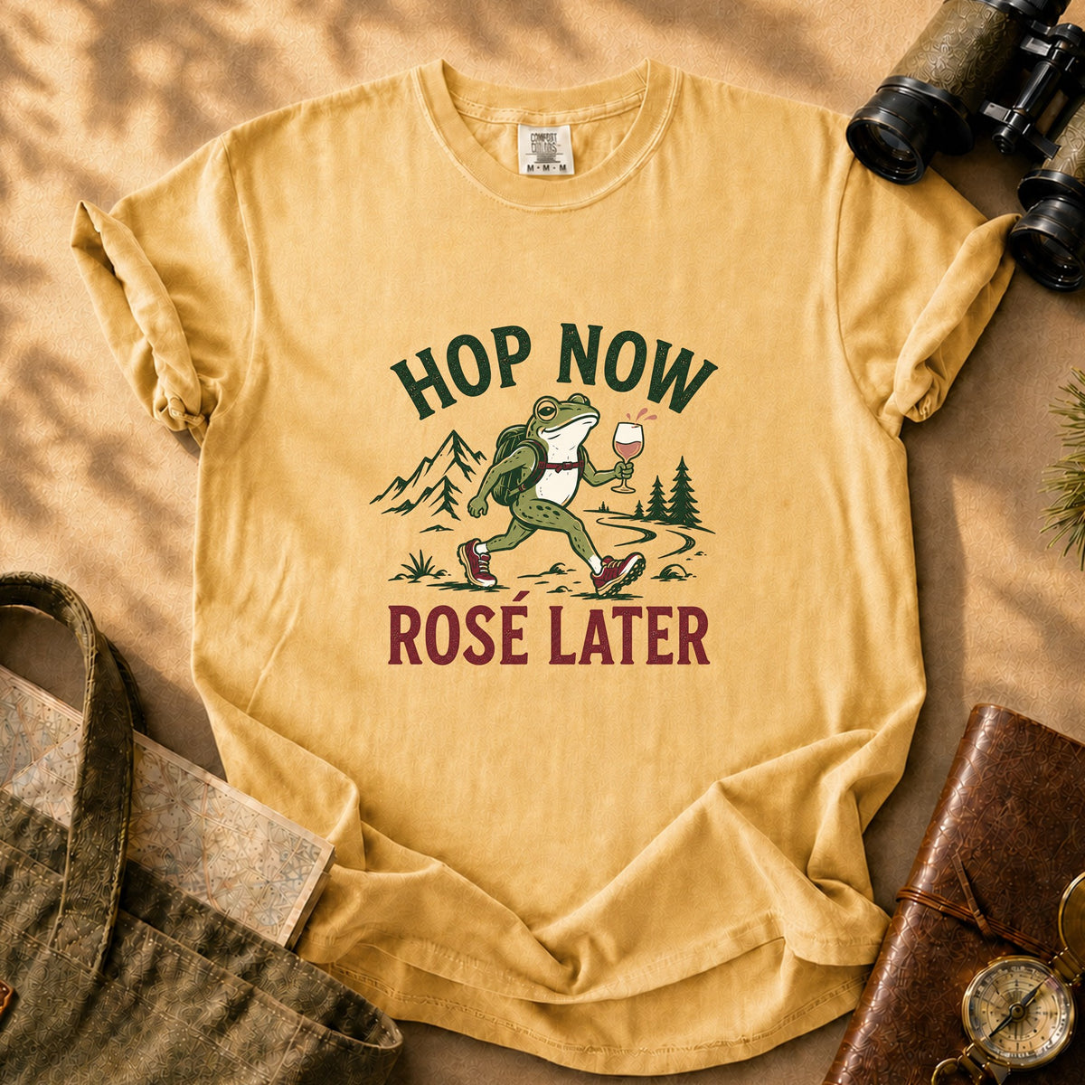 Hop Now Rosé Later Tee - Mustard