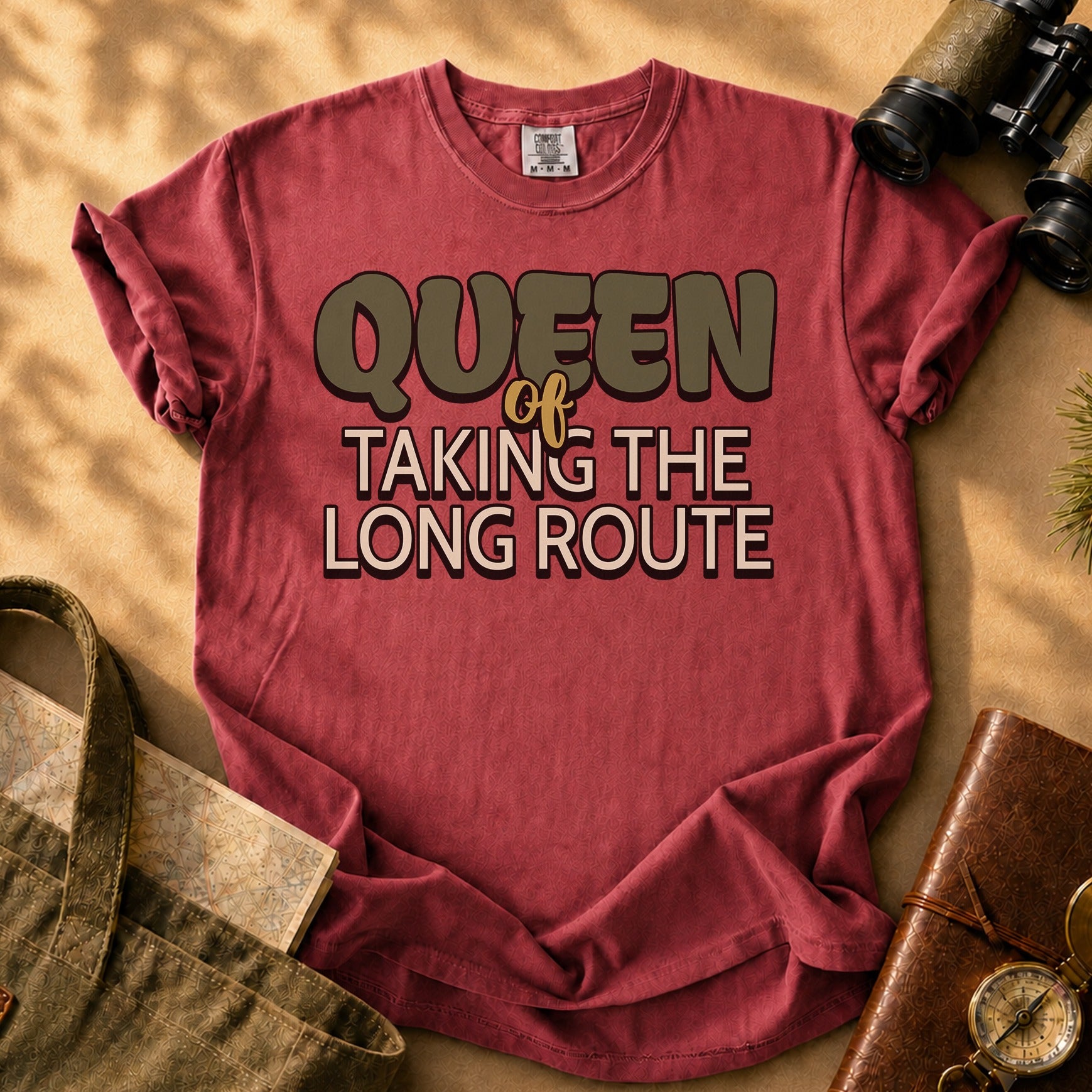 Queen of Taking the Long Route Tee - Brick