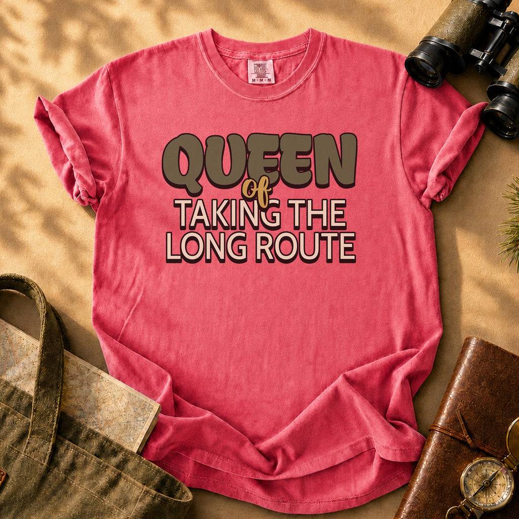 Queen of Taking the Long Route Tee - Watermelon