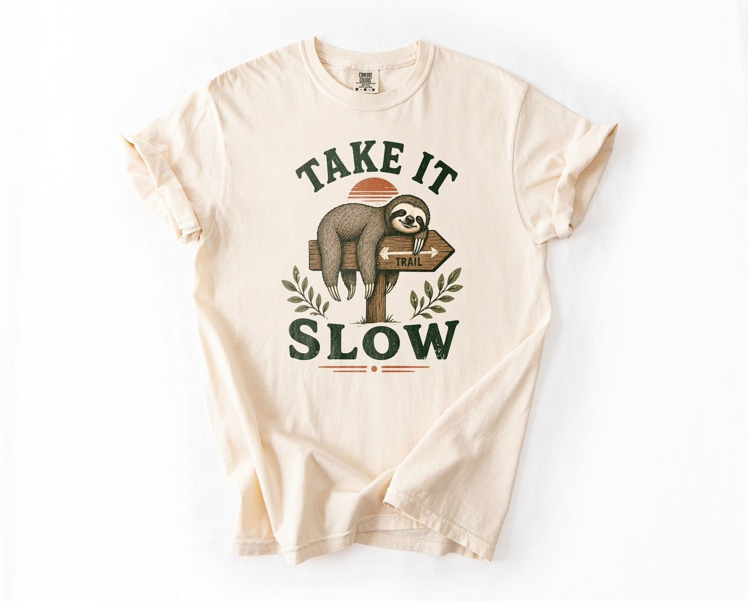 Take It Slow Sloth T-Shirt - Ivory