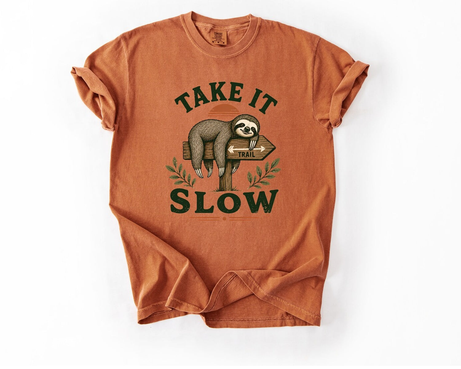 Take It Slow Sloth T-Shirt - Yam