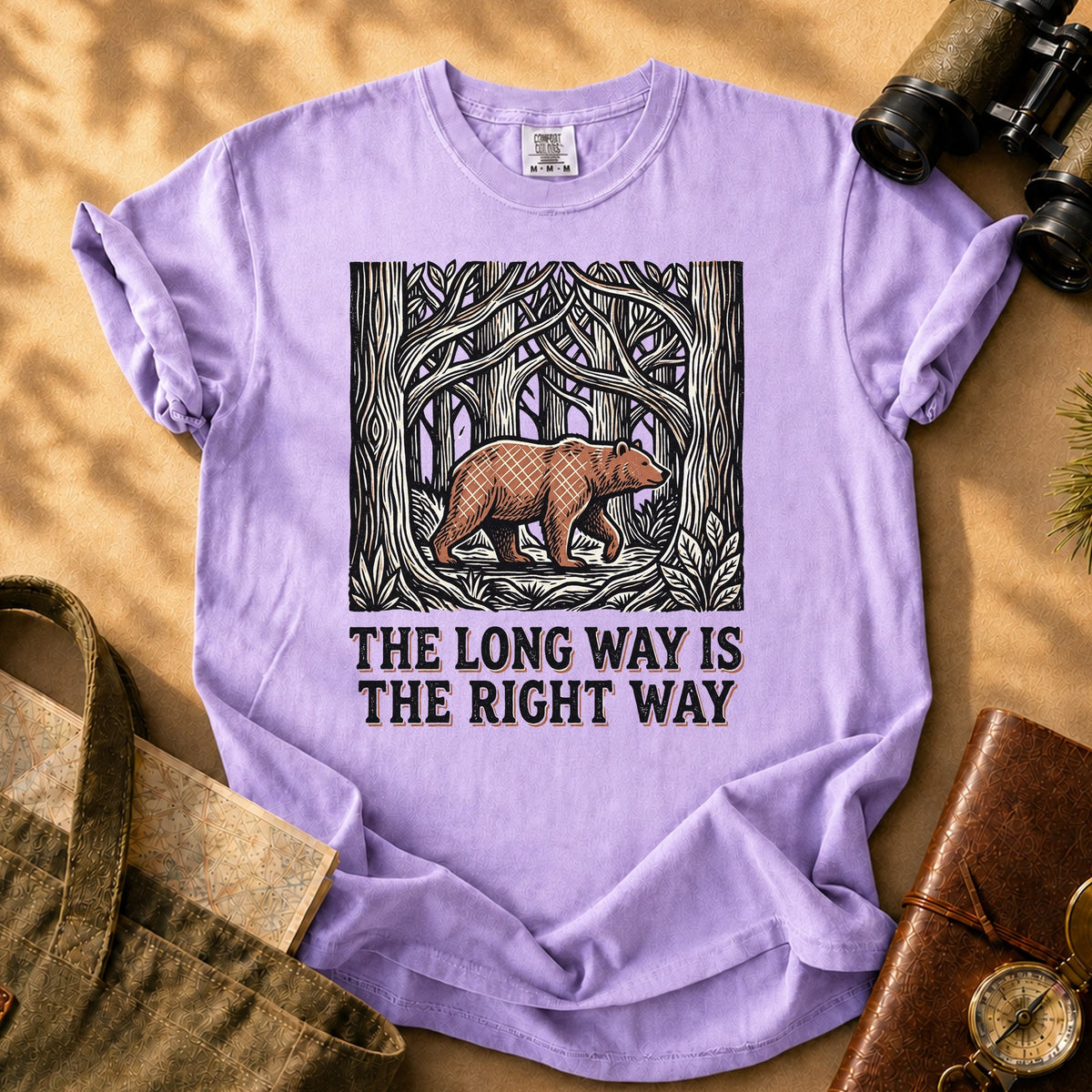 The Long Way Is The Right Way Tee - Orchid