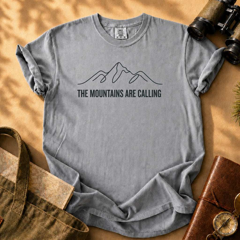 The Mountains Are Calling Tee - Grey
