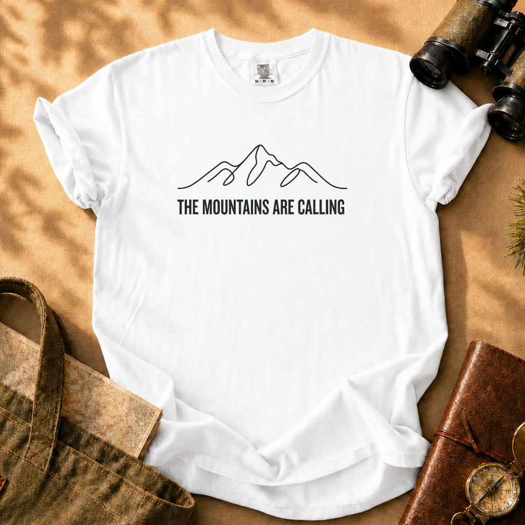 The Mountains Are Calling Tee - White