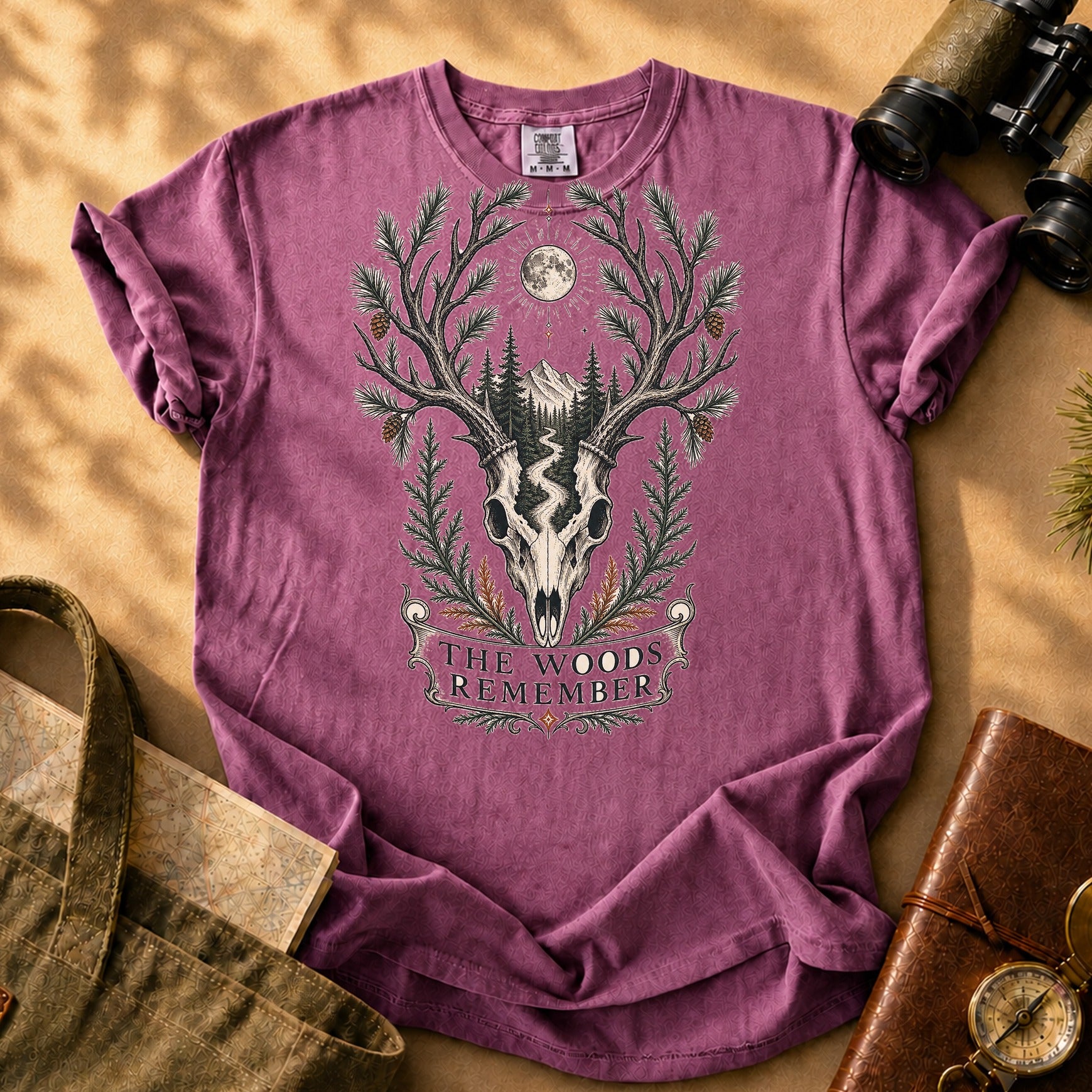 The Woods Remember Tee - Berry