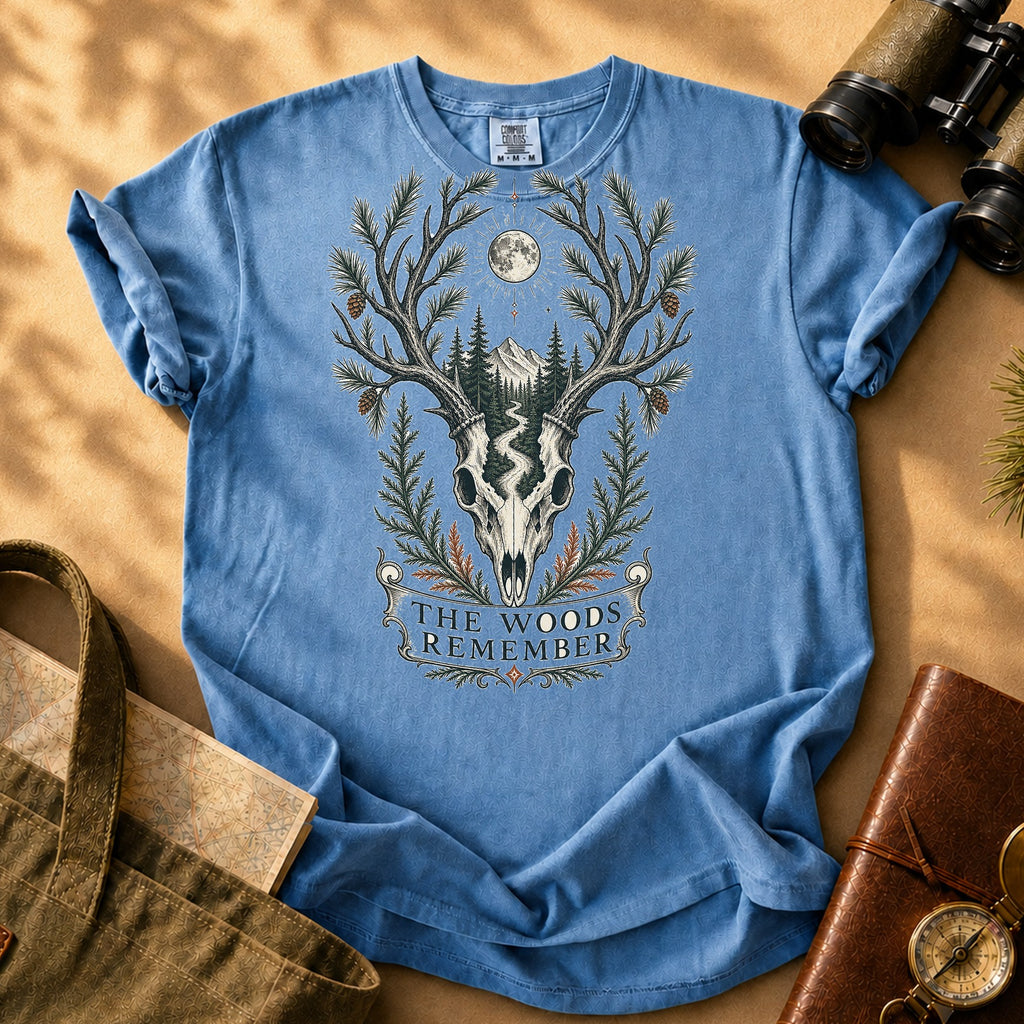 The Woods Remember Tee - Blue Jean