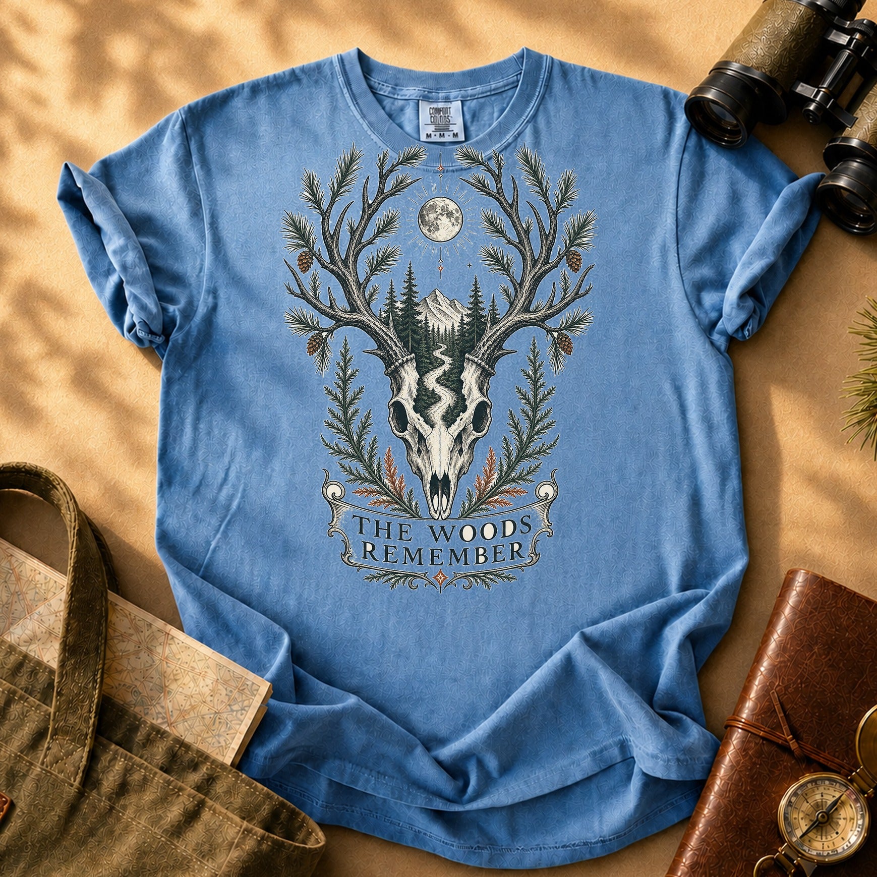 The Woods Remember Tee - Blue Jean