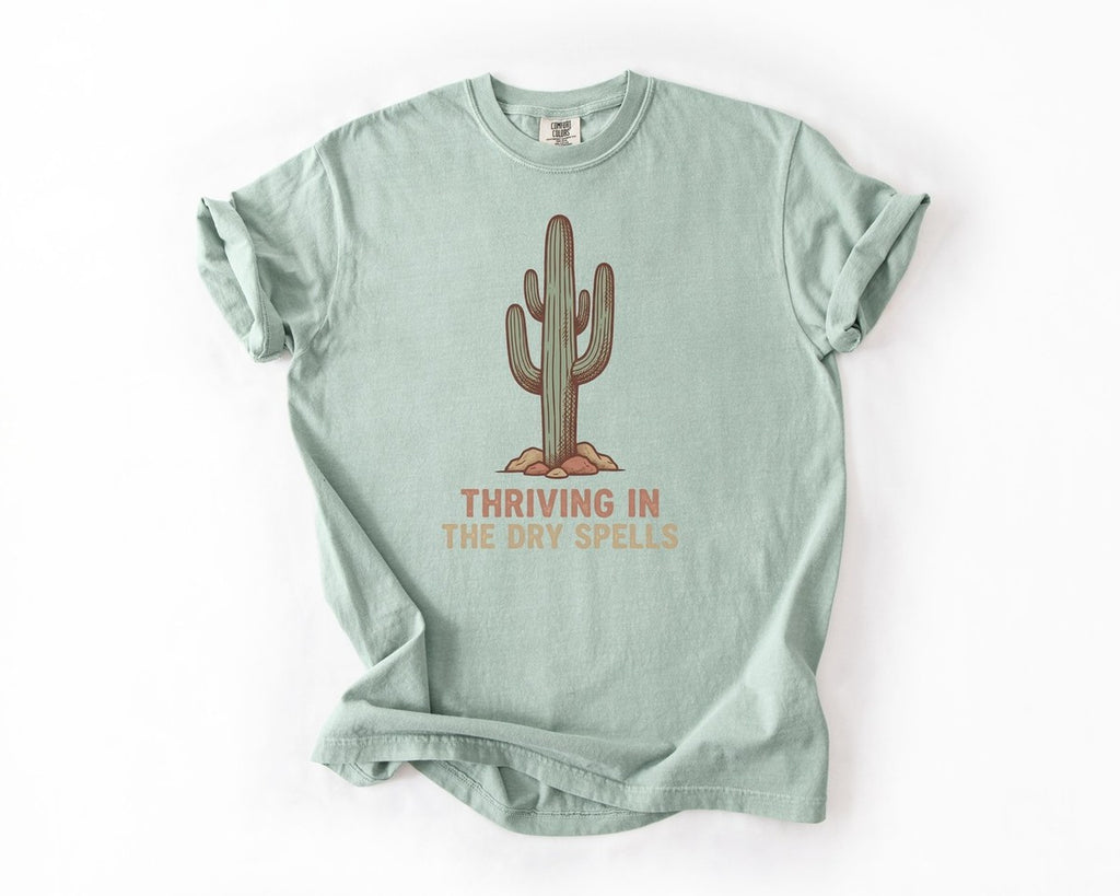 Thriving in the Dry Spells Cactus T-Shirt - Bay